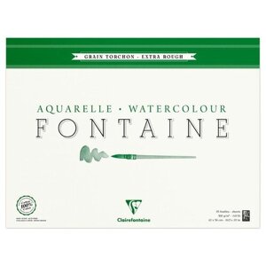 Альбом для акварели, 25л, 42*56, на склейке Clairefontaine "Fontaine Grain torchon", 300г/м2, холод. пресс, крупное зерно