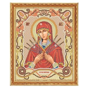 Алмазная мозаика Икона Божией матери Семистрельная 19x24 М-207