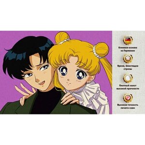 Алмазная мозаика Интерьерная картина "Аниме" 45х60 на подрамнике, Набор для творчества, полная выкладка квадратными стразами, Сейлор Мун, Sailor Moon