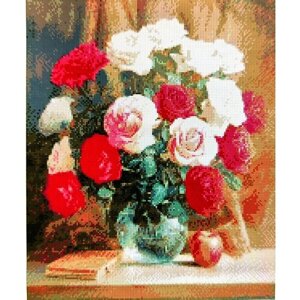 Алмазная мозаика квадратные стразы маки, розы, пионы, 40*50 "натюрморт Подсолнухи с фруктами "полевые цветы, букет. Кофе, чашки