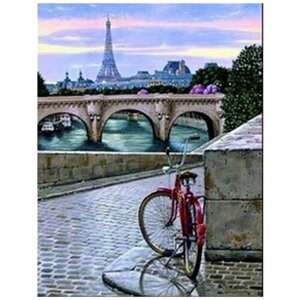 Алмазная мозаика Набережная в Париже 50x37 см.