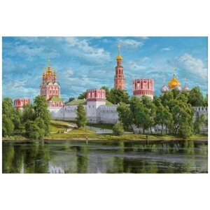 Алмазная мозаика "Новодевичий монастырь", 40x60, см, Алмазная Живопись