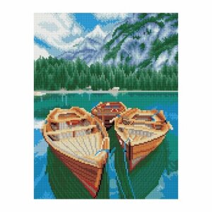 Алмазная мозаика ТРИ совы "Озеро в Альпах", 30х40 см, холст, картонная коробка с пластиковой ручкой (АМ3040_47531)