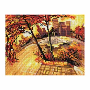 Алмазная мозаика ТРИ совы «Золотая осень», 3040см, холст на деревянном подрамнике, картонная коробка с пластиковой ручкой