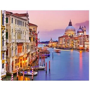 Алмазная мозаика «Вид с Венецианского моста», LG284 / 40х50 см / Полная выкладка / Холст на подрамнике / Картина стразами