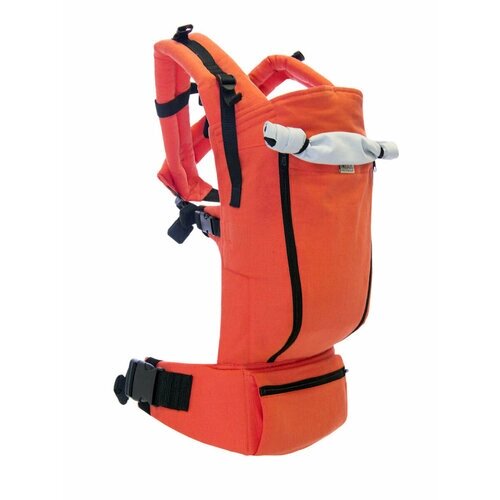 Амама Эрго-рюкзак проветриваемый м-класнер, хлопок, лён, цвет: коралловый