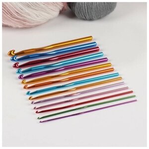 Арт Узор Набор крючков для вязания, d = 2-10 мм, 14,5 см, 14 шт, цвет разноцветный