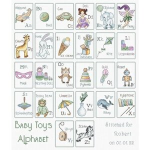 Baby Toys Alphabet #L8063 LetiStitch Набор для вышивания 33 х 38 см Счетный крест