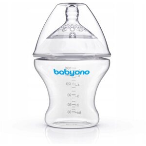 BabyOno Бутылочка для кормления антиколиковая, 180 мл, от 0 мес.
