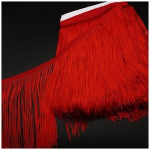 Бахрома для платьев, для рукоделия, цвет красный, ширина 9 см, длина отреза 1 м, для пошива танцевальных костюмов