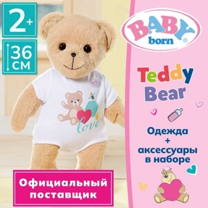 Беби борн. Плюшевый мишка 36 см, аксессуары, коробка. BABY born