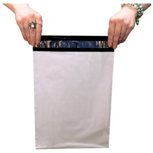 Белый курьерский пакет с клеевым клапаном без кармана, курьер пакет для маркетплейсов, сейф пакет 10х15 см, 100 штук