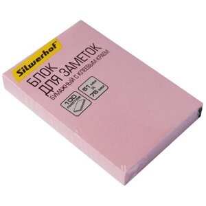 Блок бумаги для записи липкий (с клеевым краем) 51* 76 100 листов Пастель розовый (п/упаковка) 1204462 (40249) (12 шт.)
