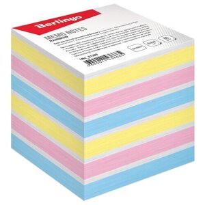 Блок для записи на склейке Berlingo "Rainbow", 8*8*8см, цветной, пастель