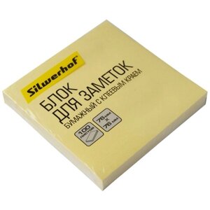 Блок самоклеящийся бумажный Silwerhof 682156-05 76x76мм 100лист. 75г/м2 пастель желтый (12 шт. в упаковке)