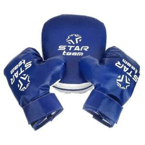 Боксерский набор детский лапа и перчатки синий STAR TEAM. арт. IT107833