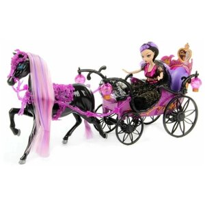 Большой игровой набор Карета с лошадью и куклой, Fantasy Carriage, со световыми эффектами, 55х30х19 см