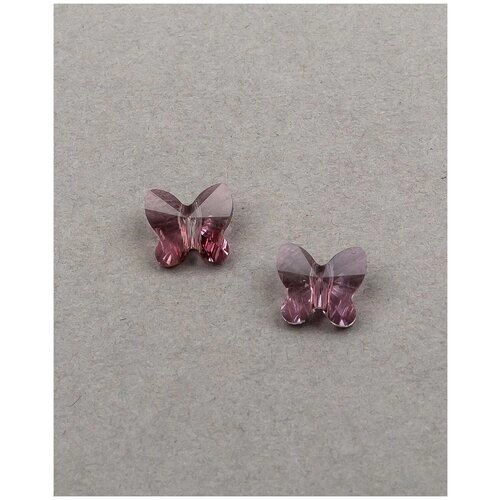 Бусины бабочки Swarovski, цвет Crystal Antique Pink (001-ANTP), размер 8 мм, 2 шт.