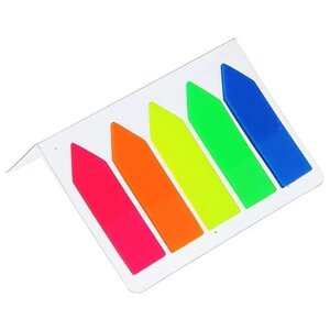 Calligrata Блок-закладка с липким краем пластик "Стрелки", 24 листаx5 цветов, флуоресцентных, 12x43 мм, в блистере CALLIGRATA