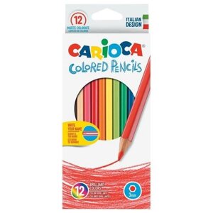 Carioca Карандаши цветные "Carioca", 12 цветов, грифель 3 мм, шестигранные