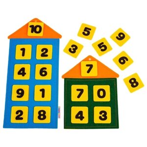 Числовые домики из фетра, SmileDecor (пособие по математике, Ф262)