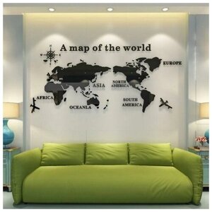 Декор настенный "Карта мира" 54 х 120 см