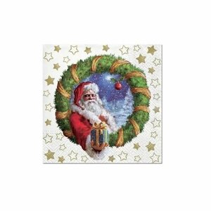 Декупажная карта - Дед Мороз, салфетки трехслойные, 33 х 33 см, 1 упаковка