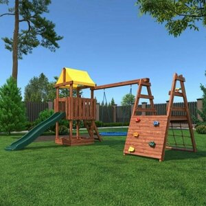 Деревянная детская игровая площадка CustWood Junior Color JC10 - игровой спортивный комплекс / площадка для дачи