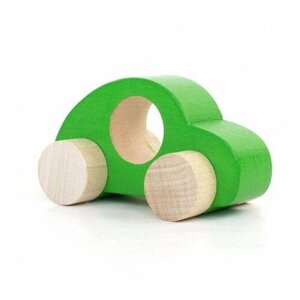 Деревянная игрушка "Каталка"Машинка Томик" зелёная, 1 шт.