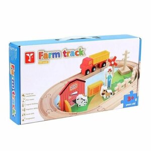 Деревянная игрушка «Железная дорога + ферма» 23 детали, 32517 см