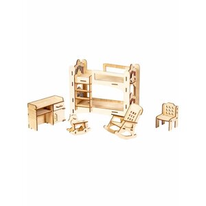 Деревянная мебель для кукольного домика "Набор мебели №5-1" для кукол 7-13 см