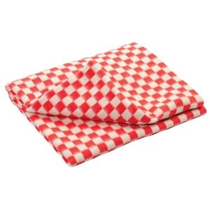 Детское байковое одеяло Ермошка 140*100 В клетку красный