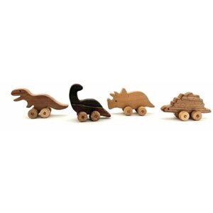 Эко набор "динозавры"деревянные игрушки-каталкикаталки для малышей