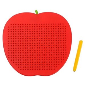 Эврики Магнитный планшет большое яблоко, 468 отверстий, цвет красный