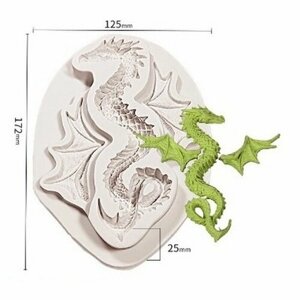 Форма силиконовая для эпоксидной смолы "Большой дракон", размер изделия 15,2 5,2 1,5 см