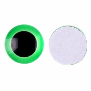 Глаза на клеевой основе, набор 10 шт, размер 1 шт. 14 мм, цвет зелёный