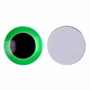 Глаза на клеевой основе, набор 10 шт, размер 1 шт 20 мм, цвет зеленые