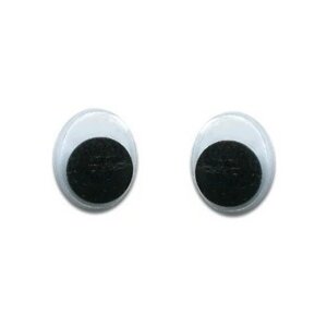 Глаза овальные HobbyBe с бегающими зрачками, 15*12 мм, 50 шт, черно-белые (МЕО-15*12)
