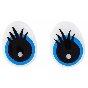 Глаза винтовые с заглушками, набор 4 шт, цвет голубой, размер 1,3х1 см