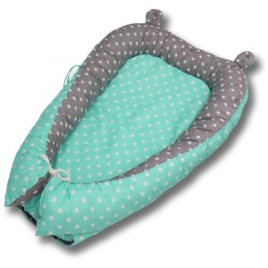 Гнездышко-кокон для новорожденных Body Pillow, расцветка "Звезды комби серо-розовые"