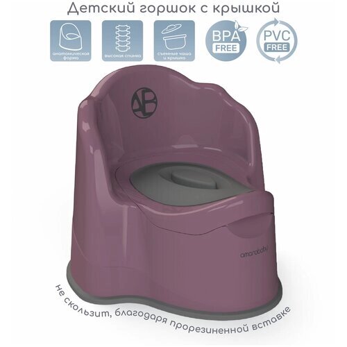 Горшок детский с крышкой AMAROBABY Ergonomic, бирюзовый