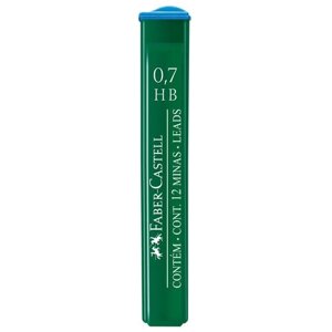 Грифели для механических карандашей Faber-Castell "Polymer", 12шт, 0,7мм, HB