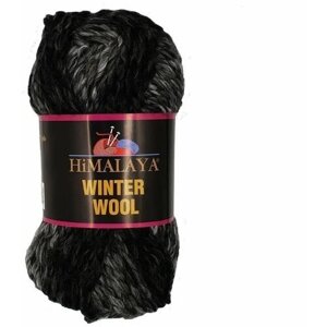 HIMALAYA Winter Wool, 100 грамм, 70 метров, 80% акрил, 20% шерсть 22 черно-серый