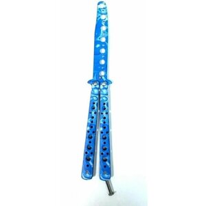 Игрушечное оружие, Нож бабочка Синий, балисонг 13см, металл