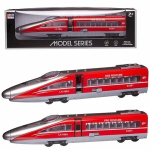 Игрушка Поезд скоростной, инерционный, красный, размер коробки 32x7,5x9,5, со световыми и звуковыми эффектами - Abtoys [G1718/красный]