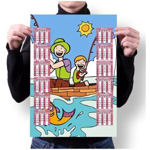 Календарь MIGOM Настенный Принт А4 "Рыбалка"5