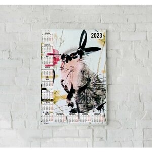 Календарь настенный/цветной/школьный/офисный 2023. серия "Животные", принт "Кролики, котики", 400х565 см