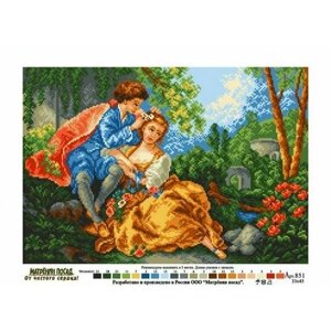 Канва с нанесенным рисунком Матренин Посад "Влюблённые"По мотивам Ф. Буше), для вышивания крестом, 30х40 см