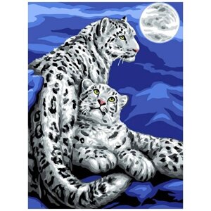 Канва/ткань с рисунком Grafitec серия 11.000 60 см х 50 см 11.886 Снежные леопарды
