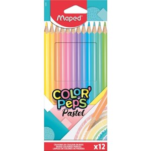 Карандаши цветные ColorPeps. Pastel 12цв, трехгр, пастельные цвета